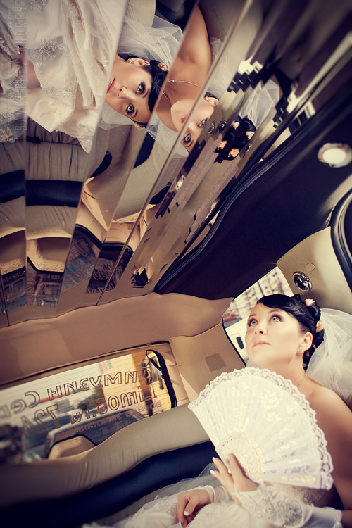 Свадебная фотосъемка в лимузине